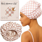 Luxury Reusable Shower Caps for Women Waterproof