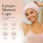 Luxury Reusable Shower Caps for Women Waterproof