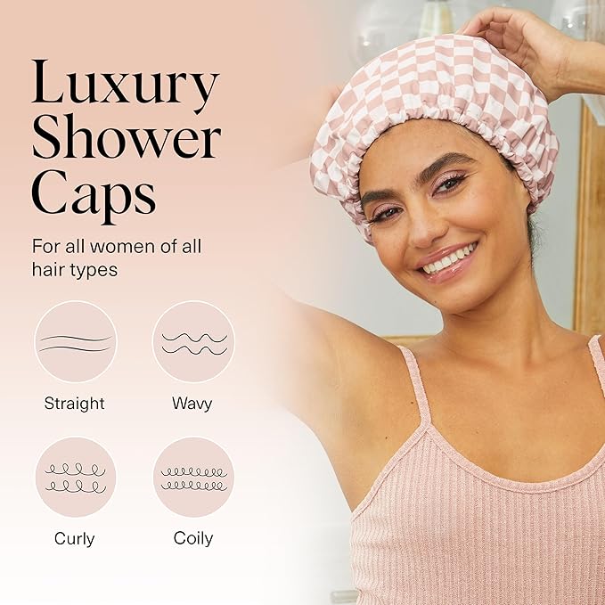 Luxury Reusable Shower Caps for Women Waterproof