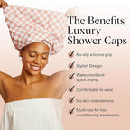 Luxury Reusable Shower Caps for Women Waterproof
