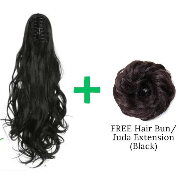 22 Inch Ponytail Hair Extension + FREE Messy Hair Bun (Juda)